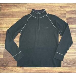 The North Face 1/4 Zip Brown Sweater Wool Blend Mens Size Medium